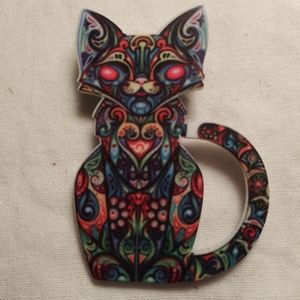 Lazer Cut Plastic Cat Pin